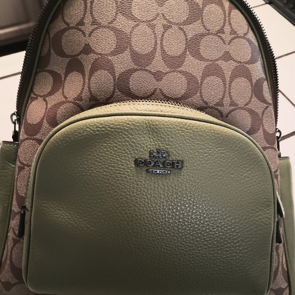 ♥️COACH Brand Green and Brown Court Backpack - Picture 13 of 13